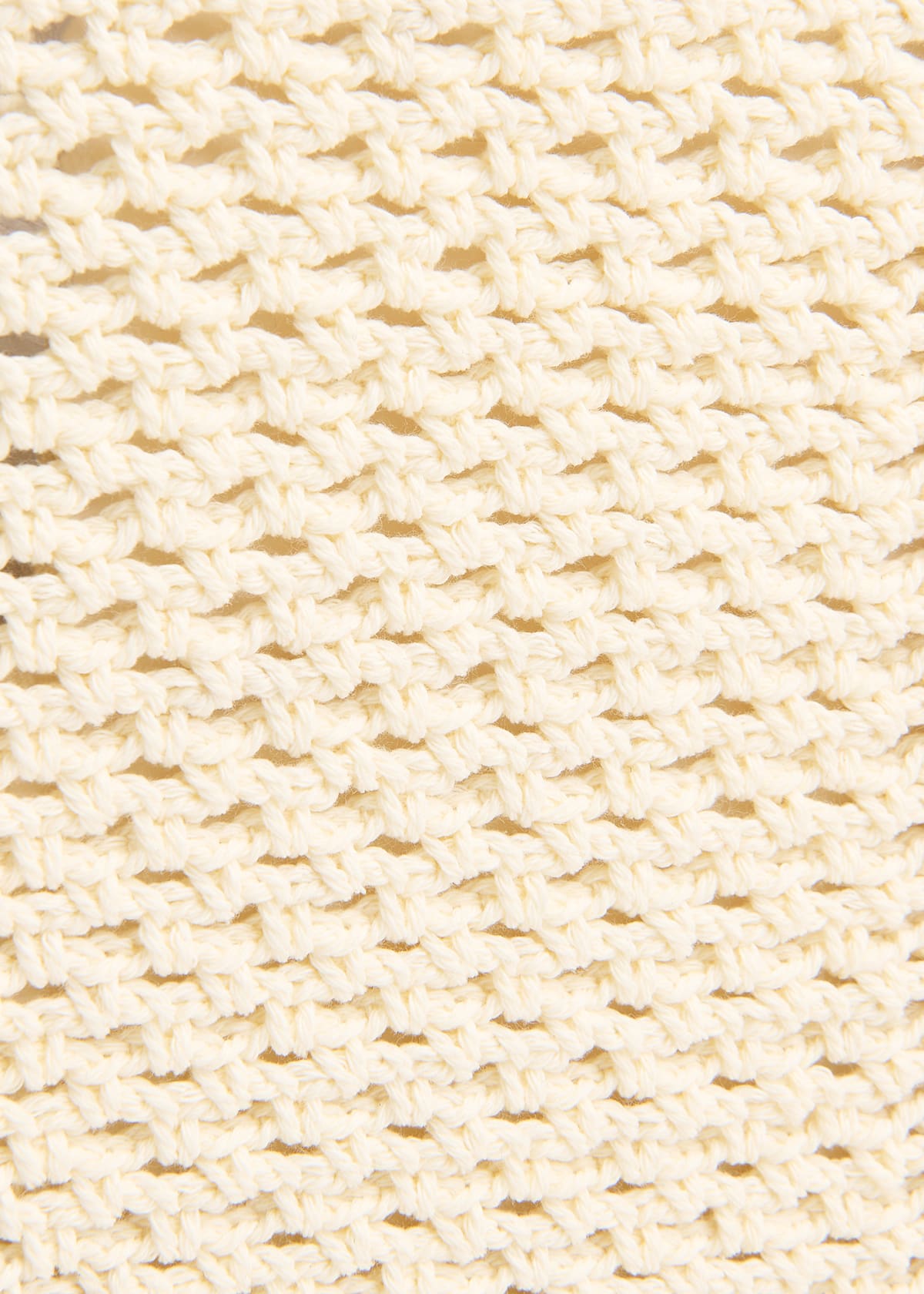Cream Bamboo Handle Crochet Bag