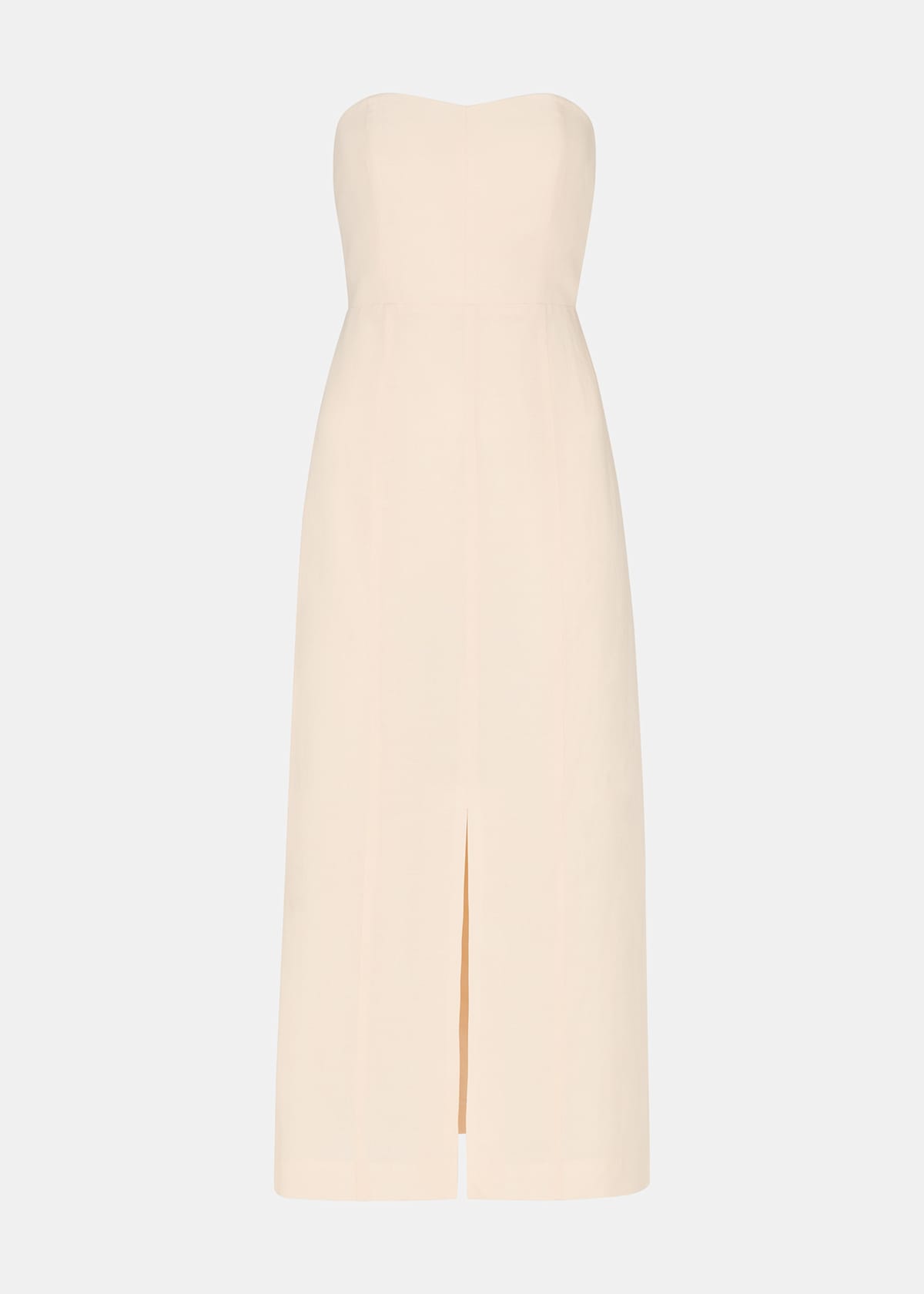 Neutral Bandeau Linen Blend Dress