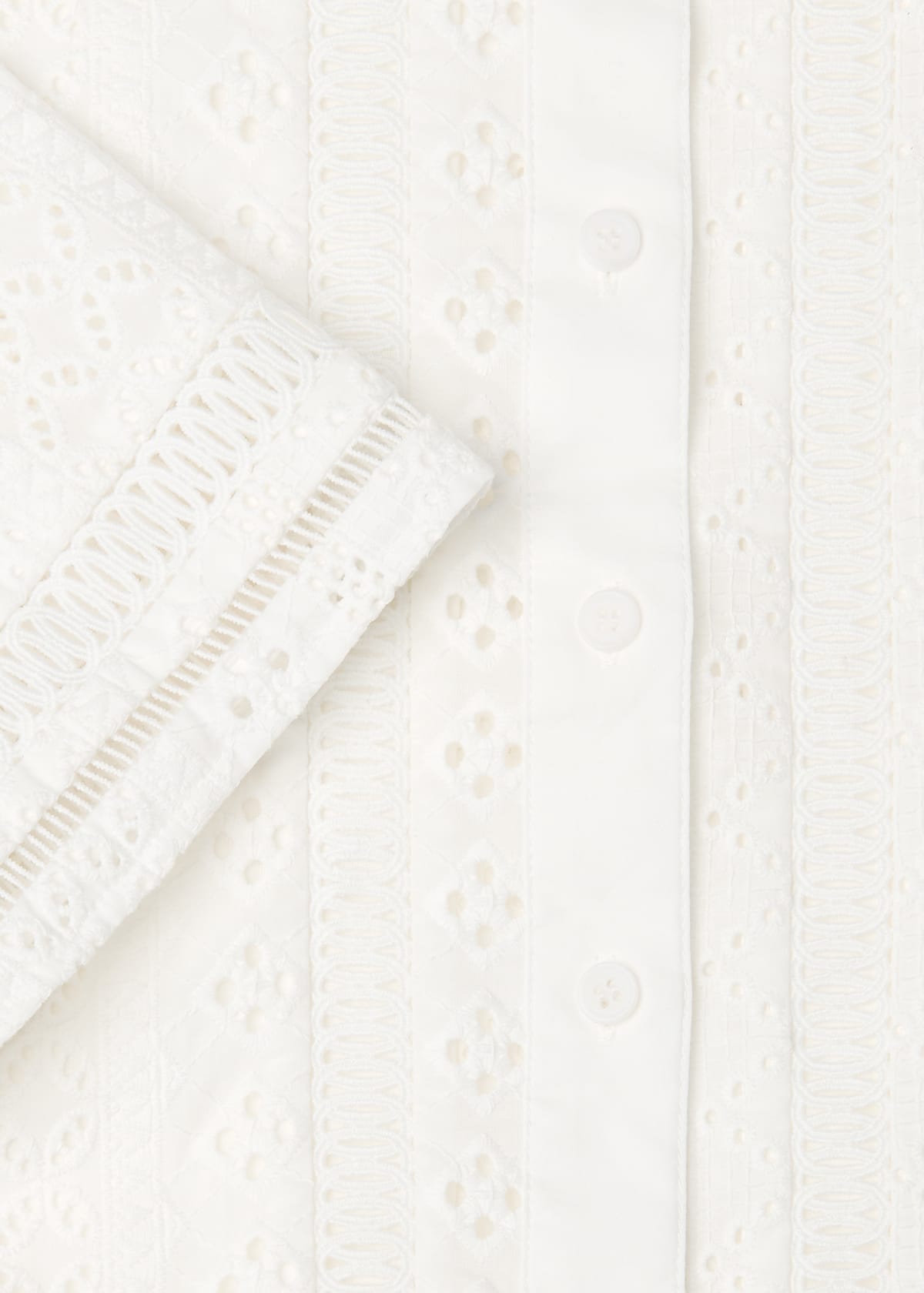 White Broderie Cotton Shirt