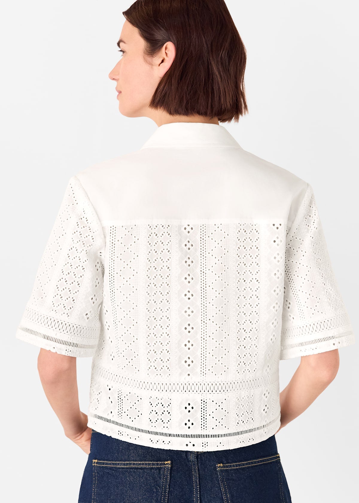 White Broderie Cotton Shirt
