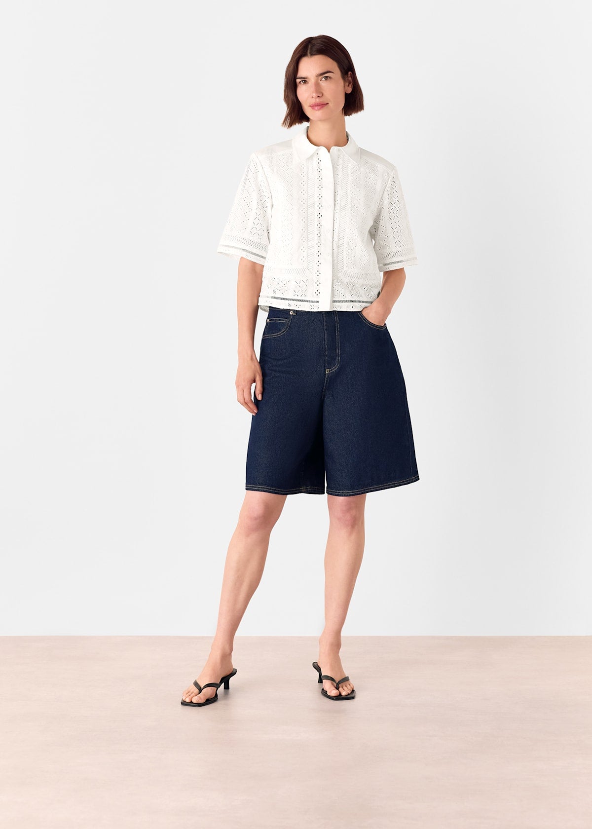 White Broderie Cotton Shirt