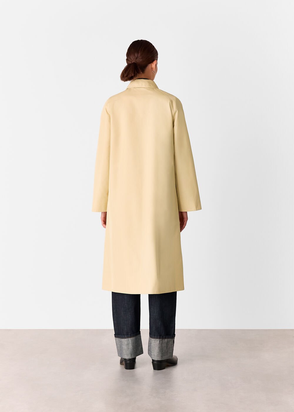 Neutral Car Coat With Pocket Detail