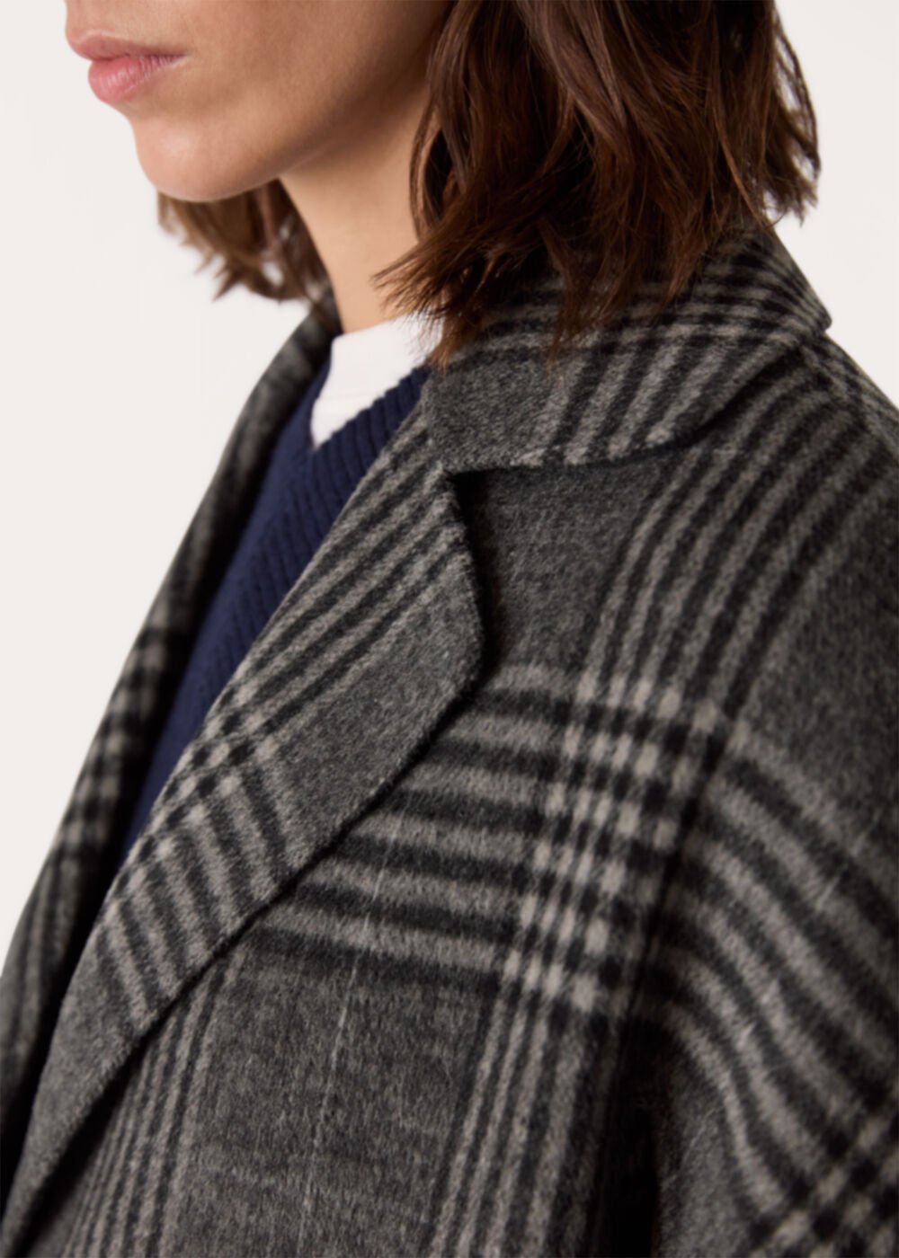 Grey/Multi Cassie Double Face Coat
