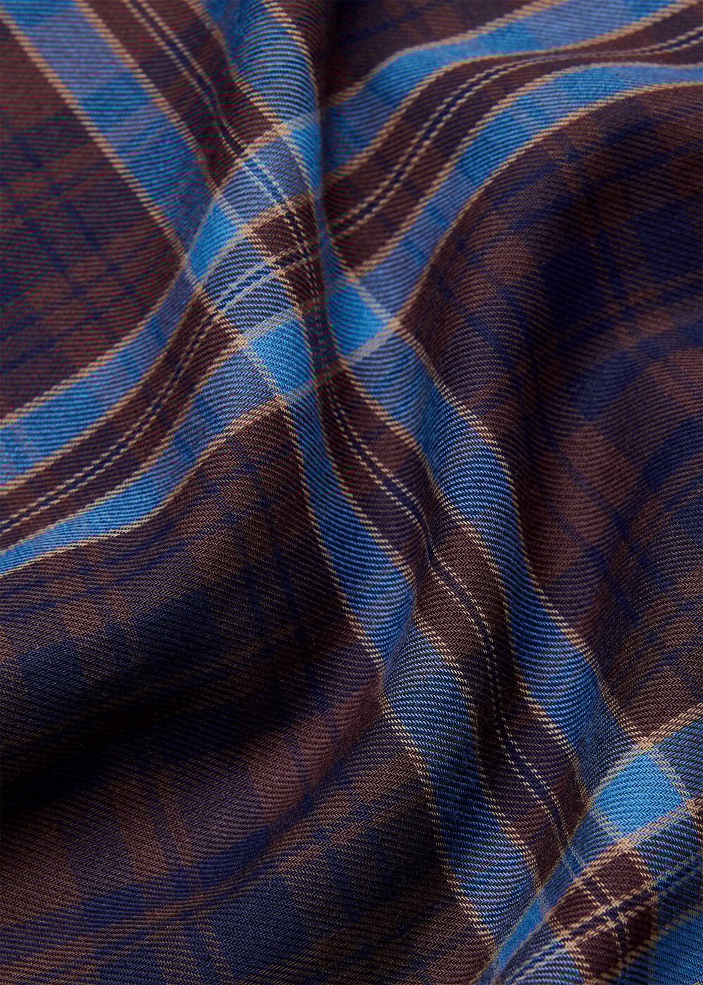 Blue/Multi Checked Brushed Cotton Shirt