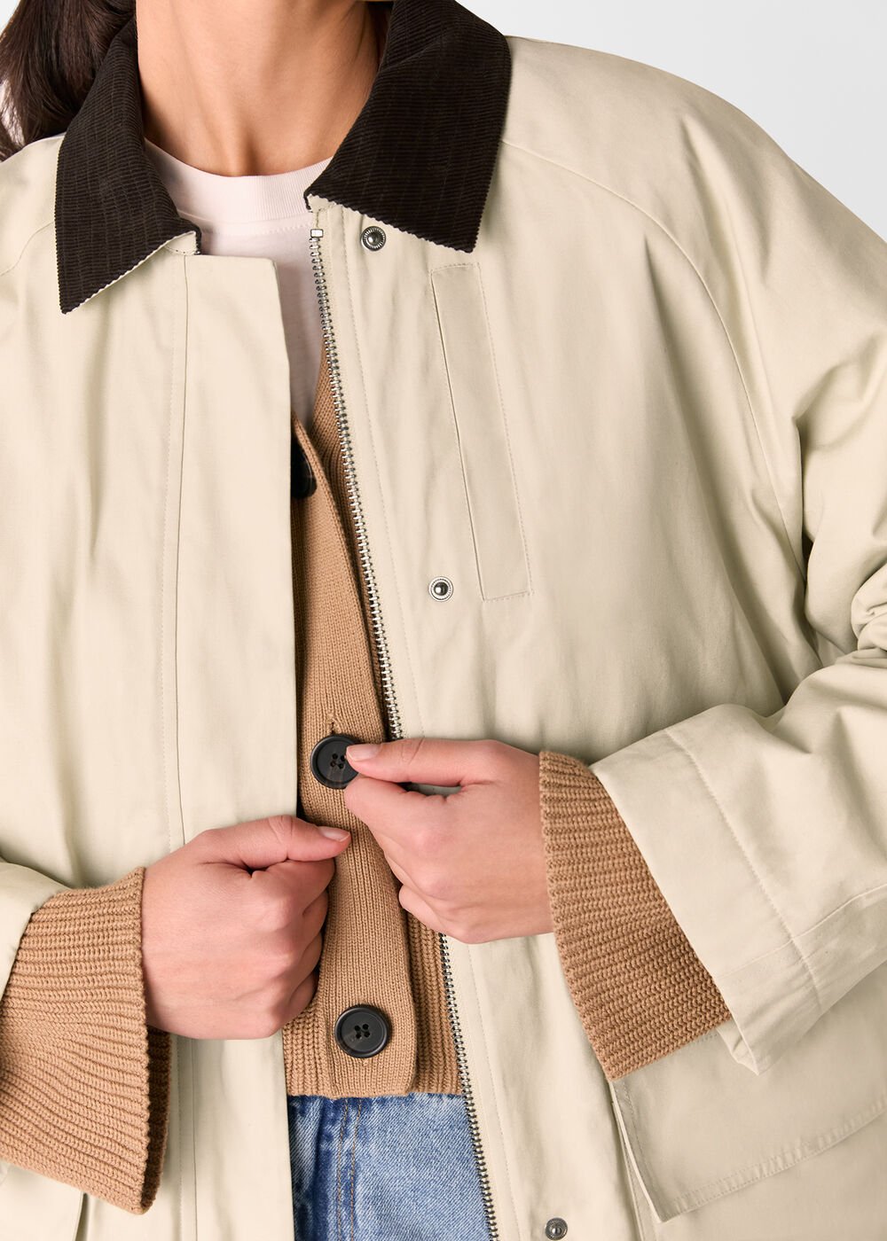 Neutral Fern Waxed Jacket