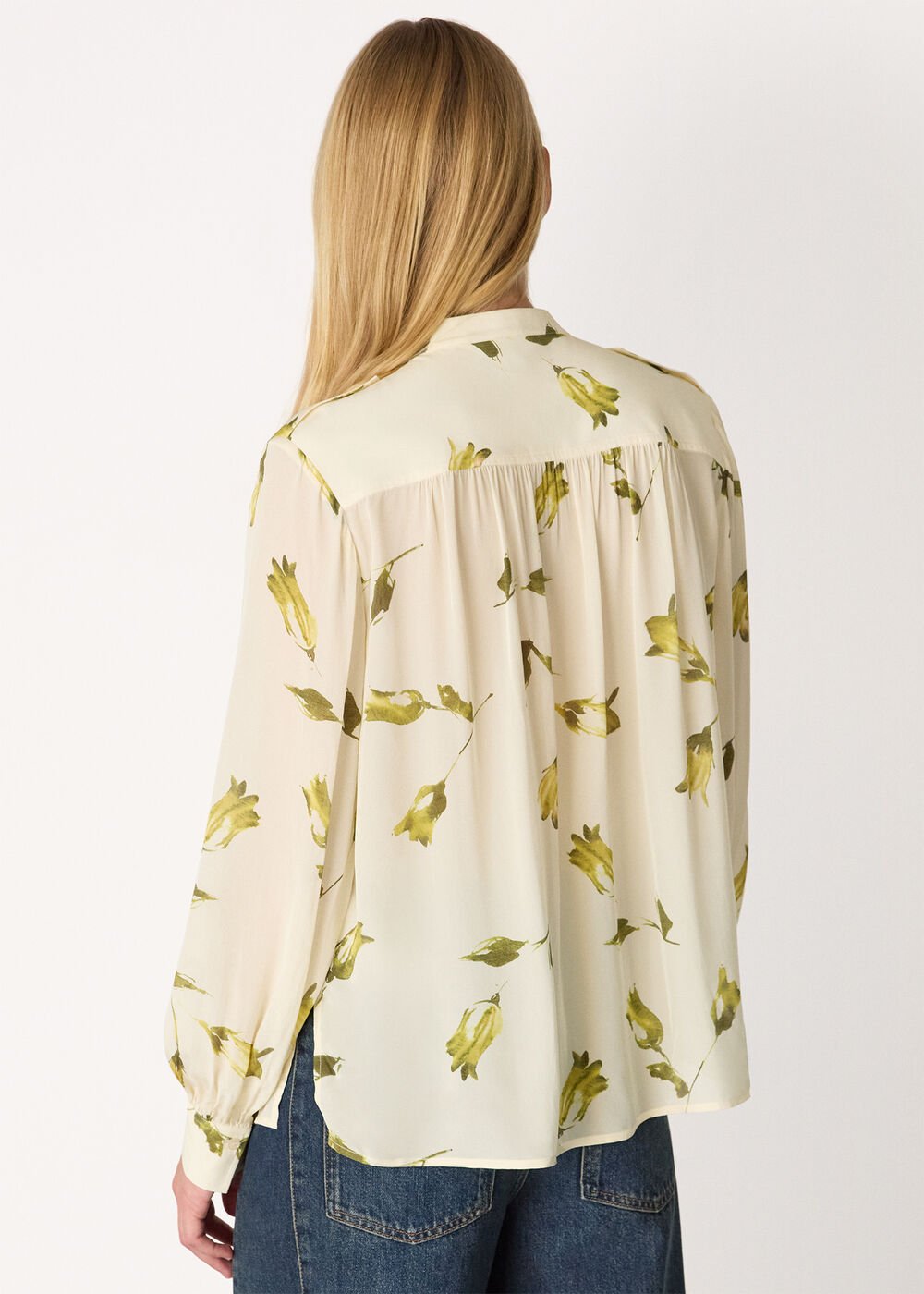 White Floral Utility Blouse