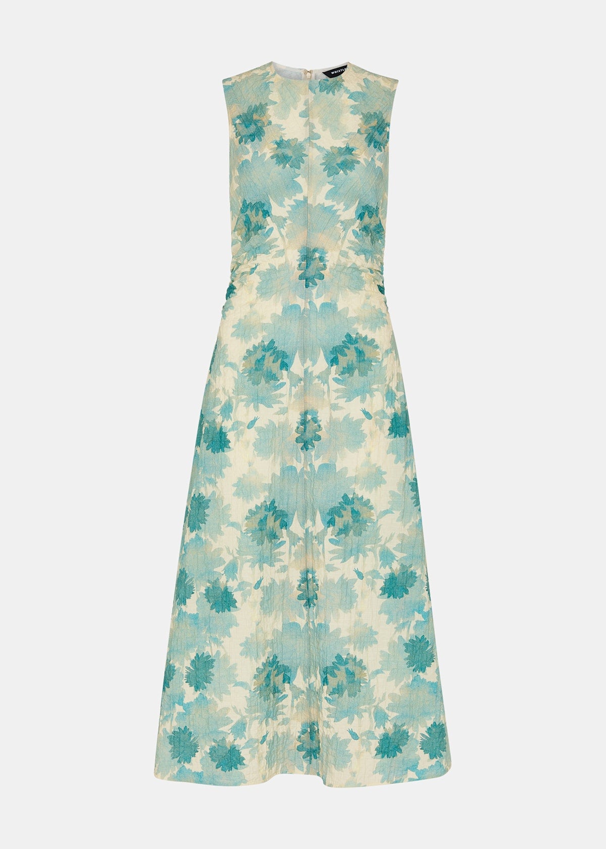 Blue/Multi Floral Textured Midi Dress