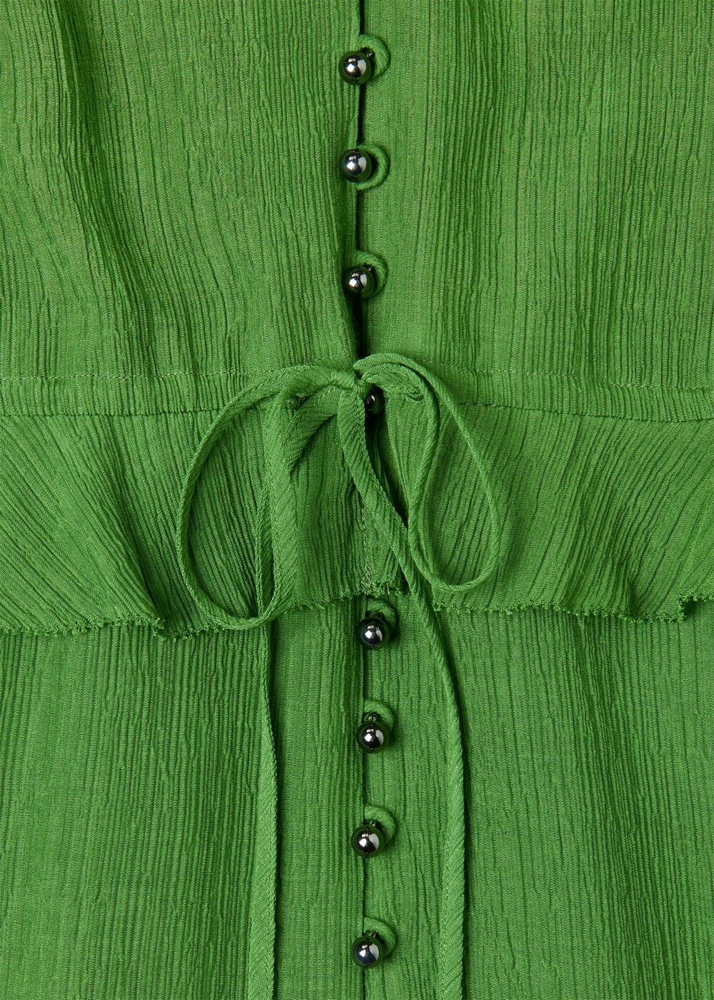 Green Frill Boho Midi Dress
