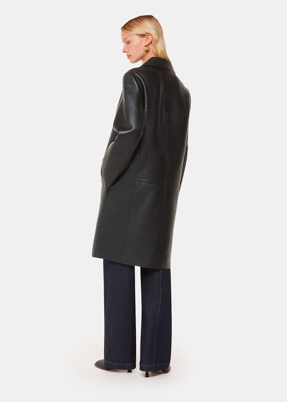 Black Gemma Bonded Leather Coat