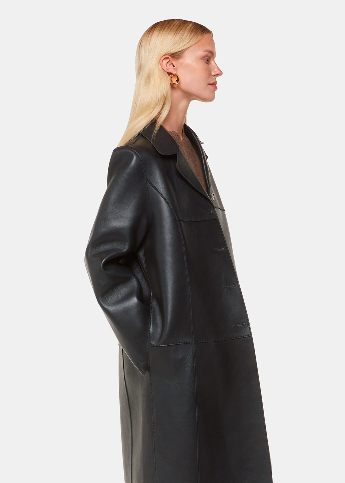 Black Gemma Bonded Leather Coat