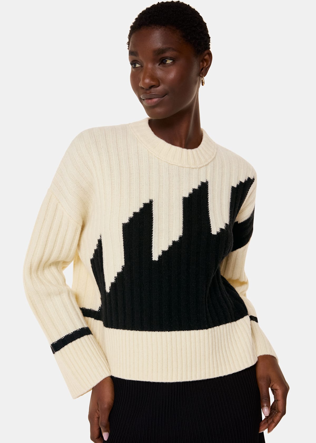 Graphic Intarsia Wool Knit