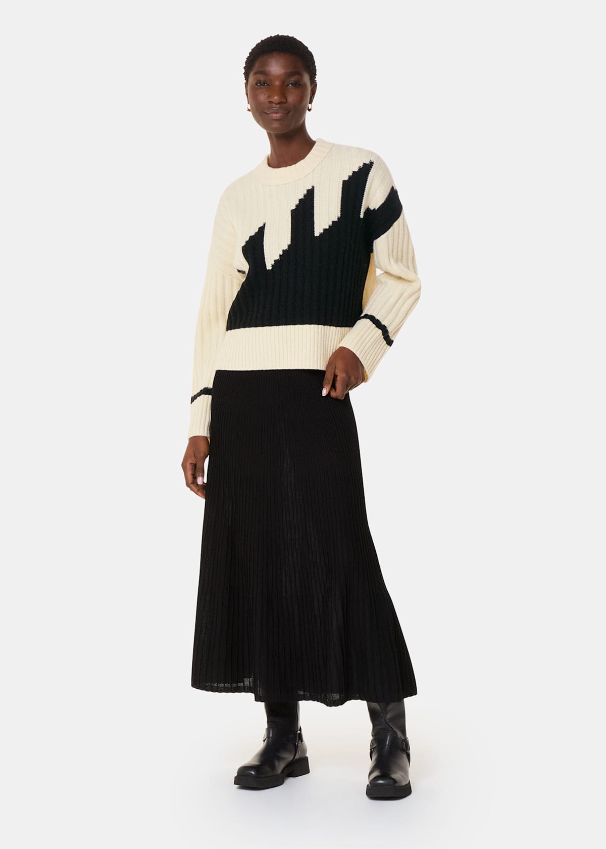Graphic Intarsia Wool Knit
