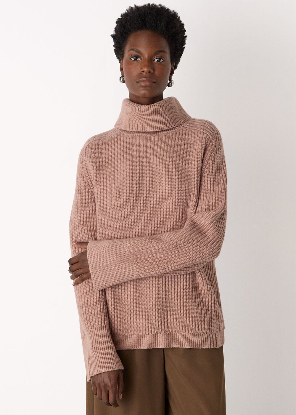 Rose Heavy Gauge Roll Neck Knit