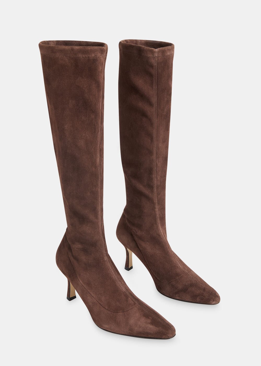 Chocolate Hera Stretch Suede Boots