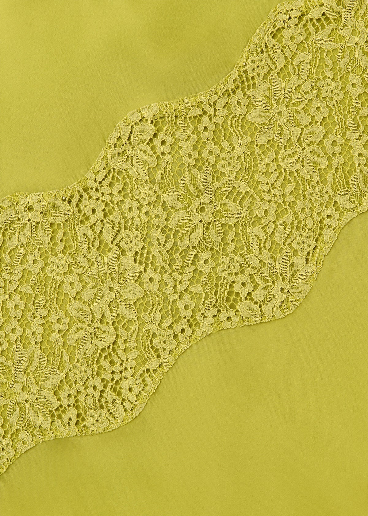 Lime Lace Insert Midi Dress