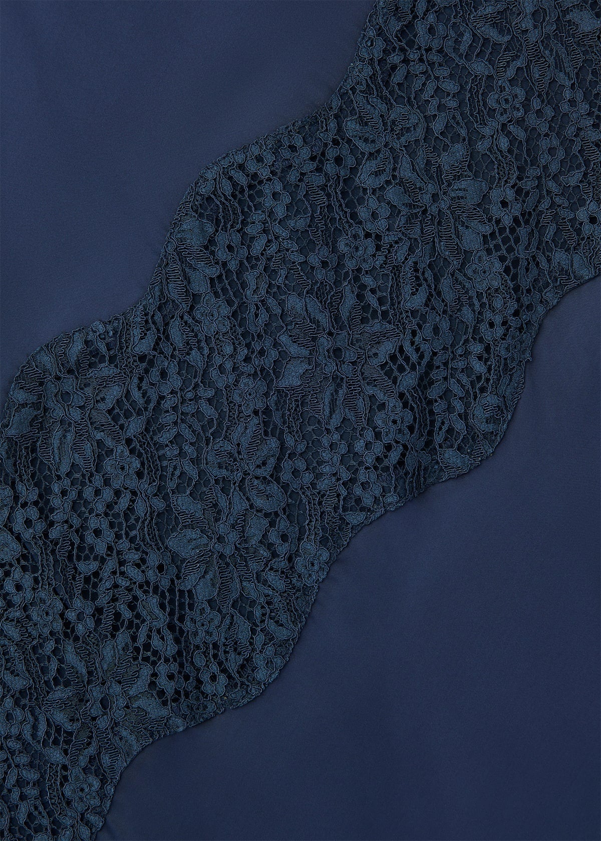 Navy Lace Insert Midi Dress