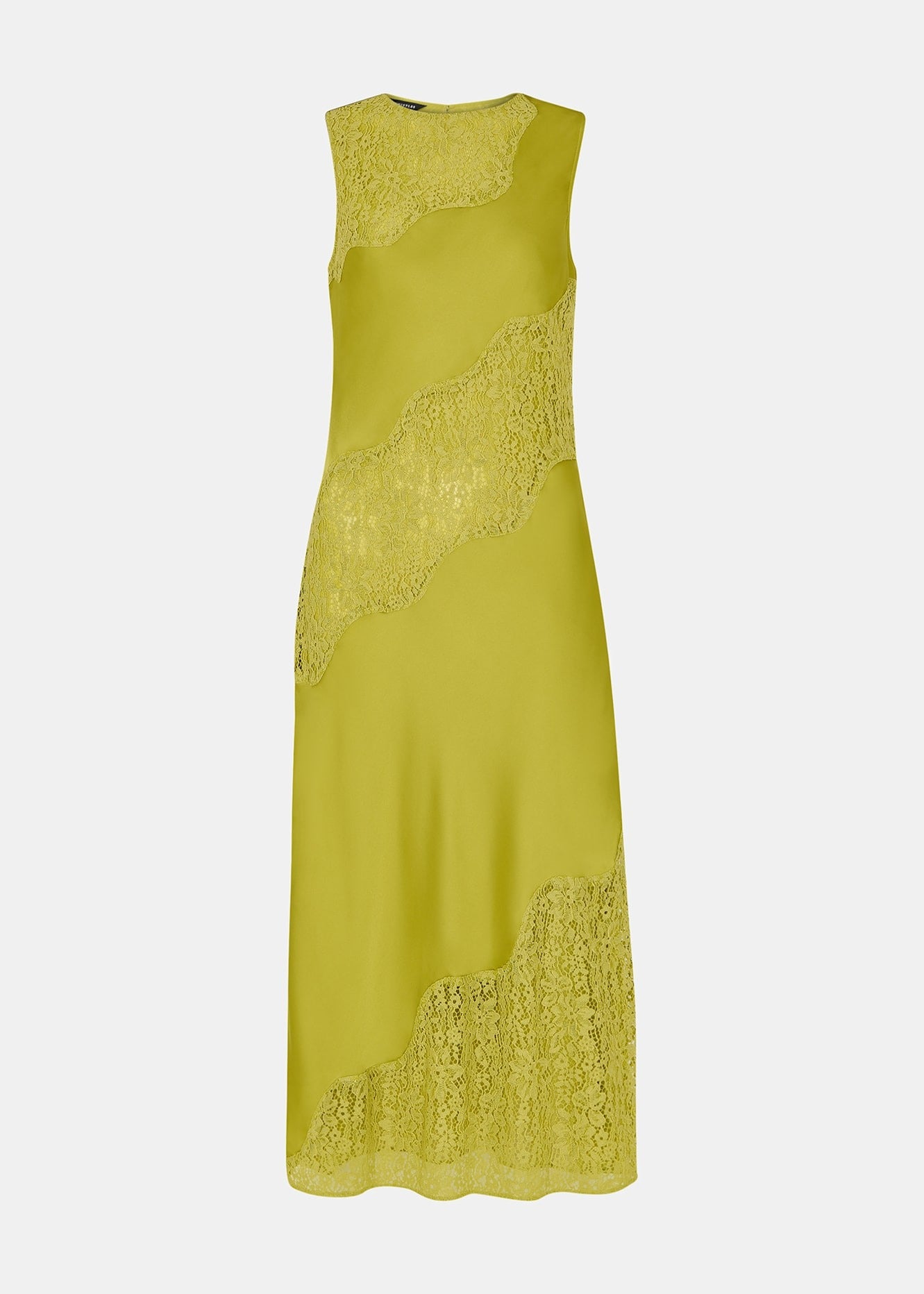 Lime Lace Insert Midi Dress