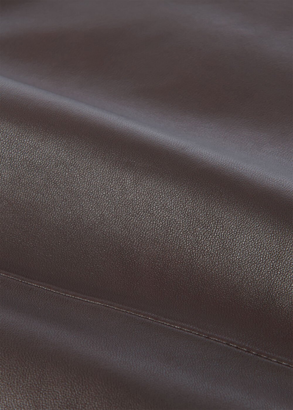 Brown Leather A Line Skirt