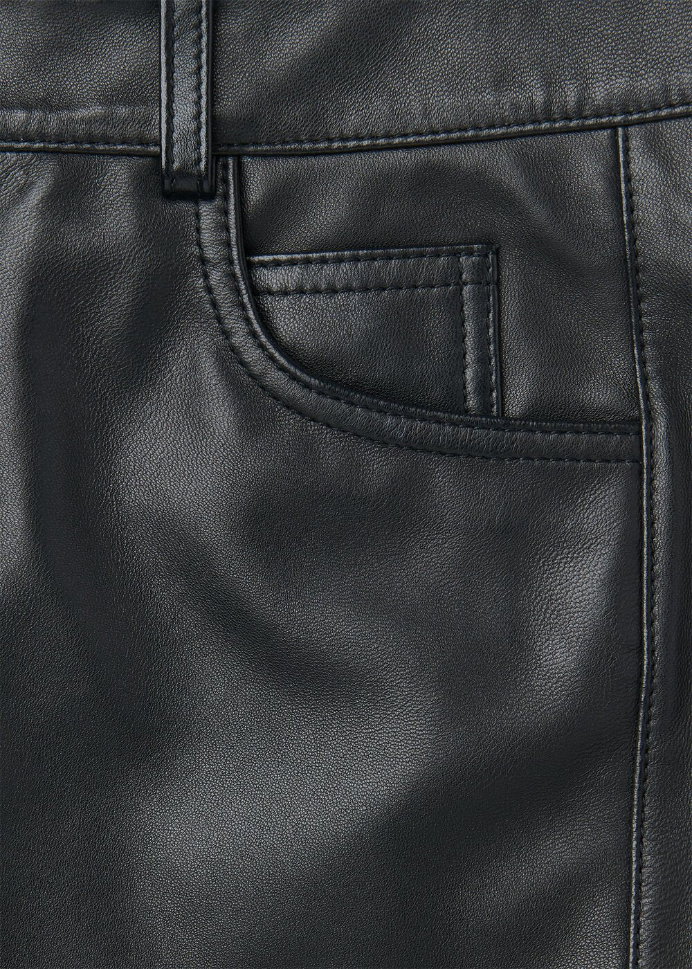 Black Leather Knee Short