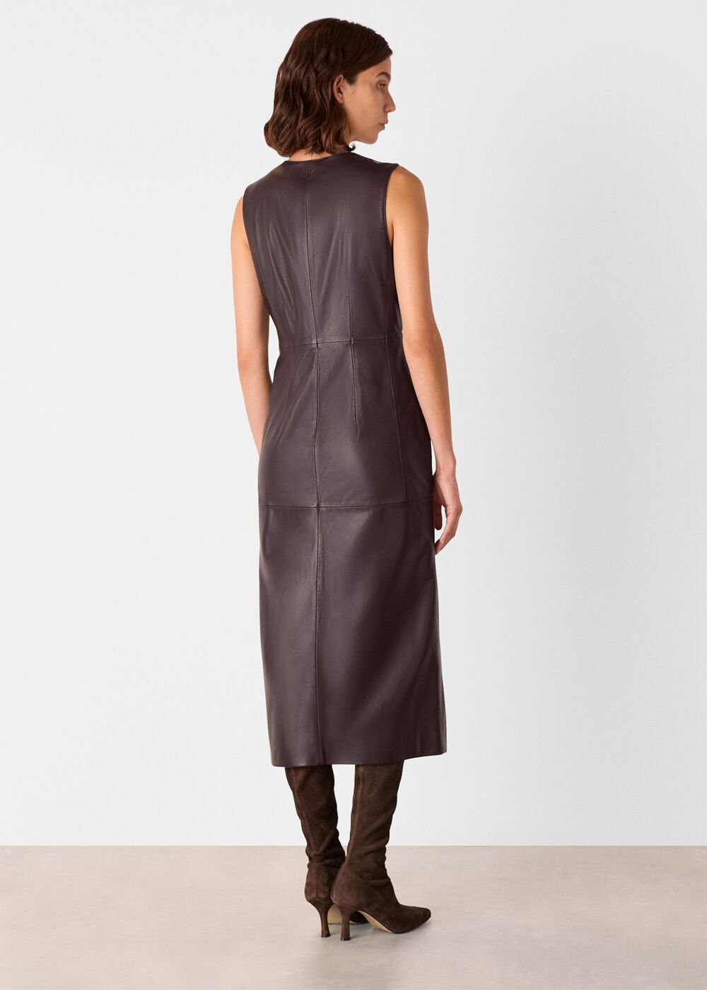 Chocolate Leather Shift Dress