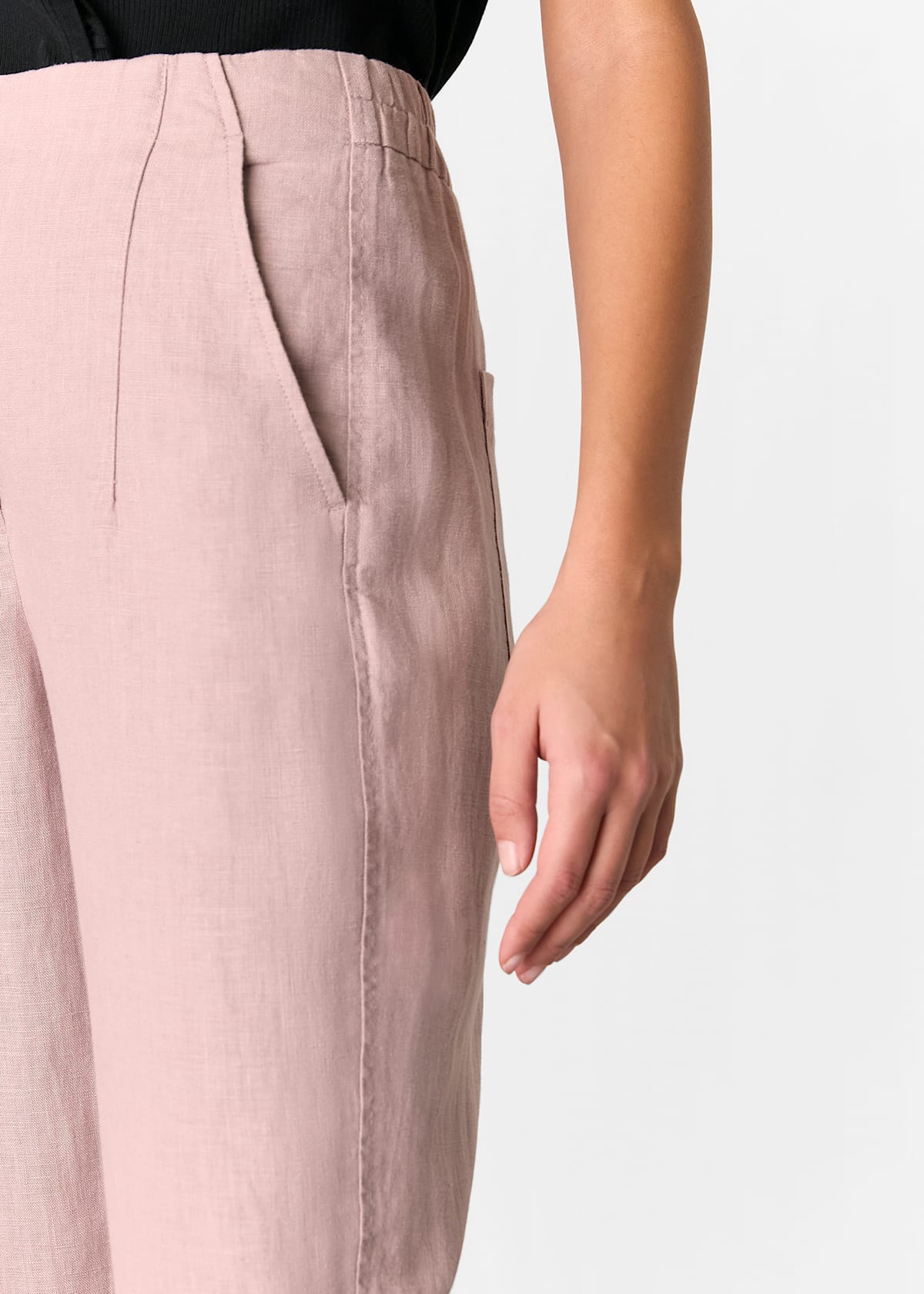 Dusty Pink Linen Barrel Leg Trouser