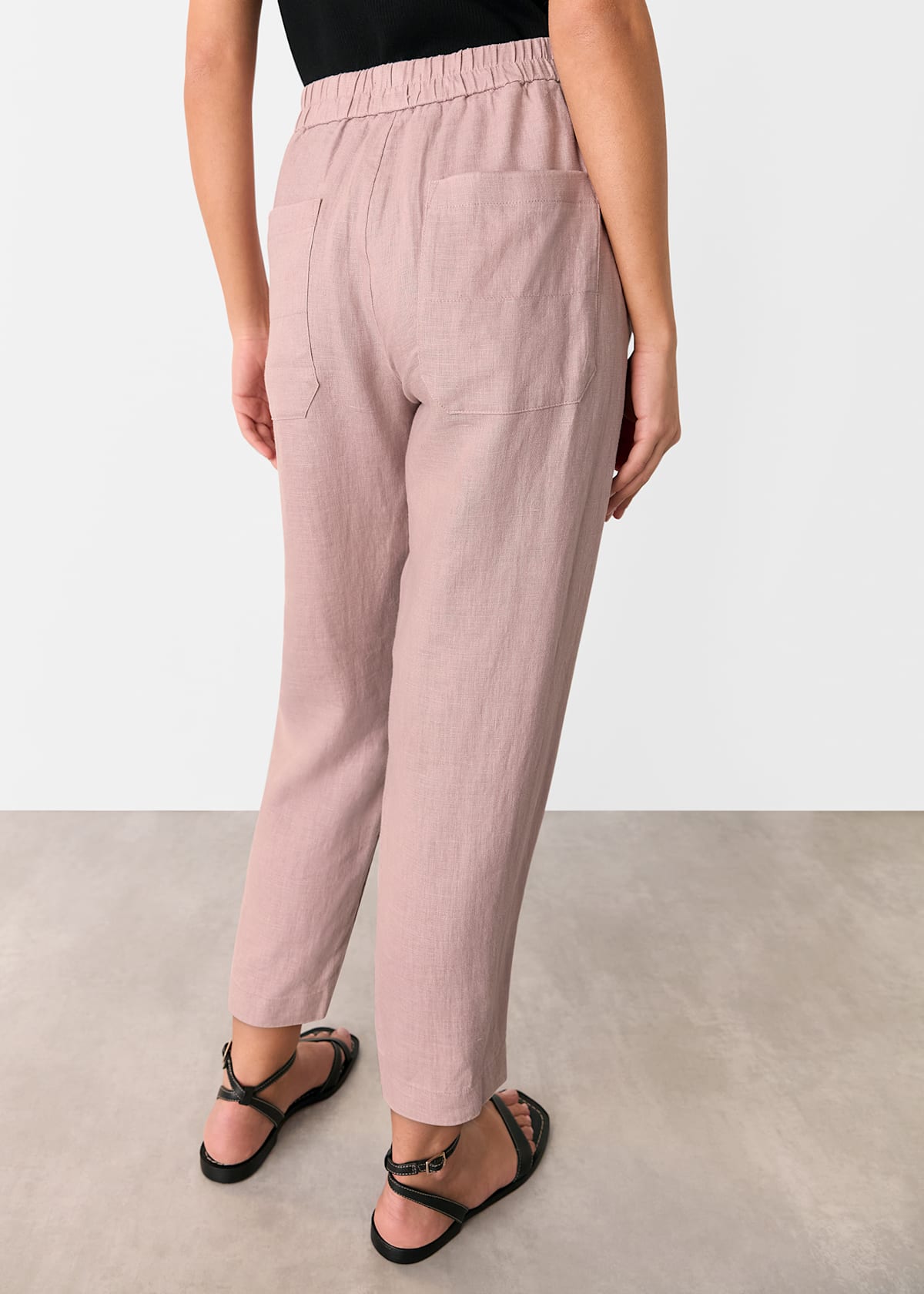 Dusty Pink Linen Barrel Leg Trouser