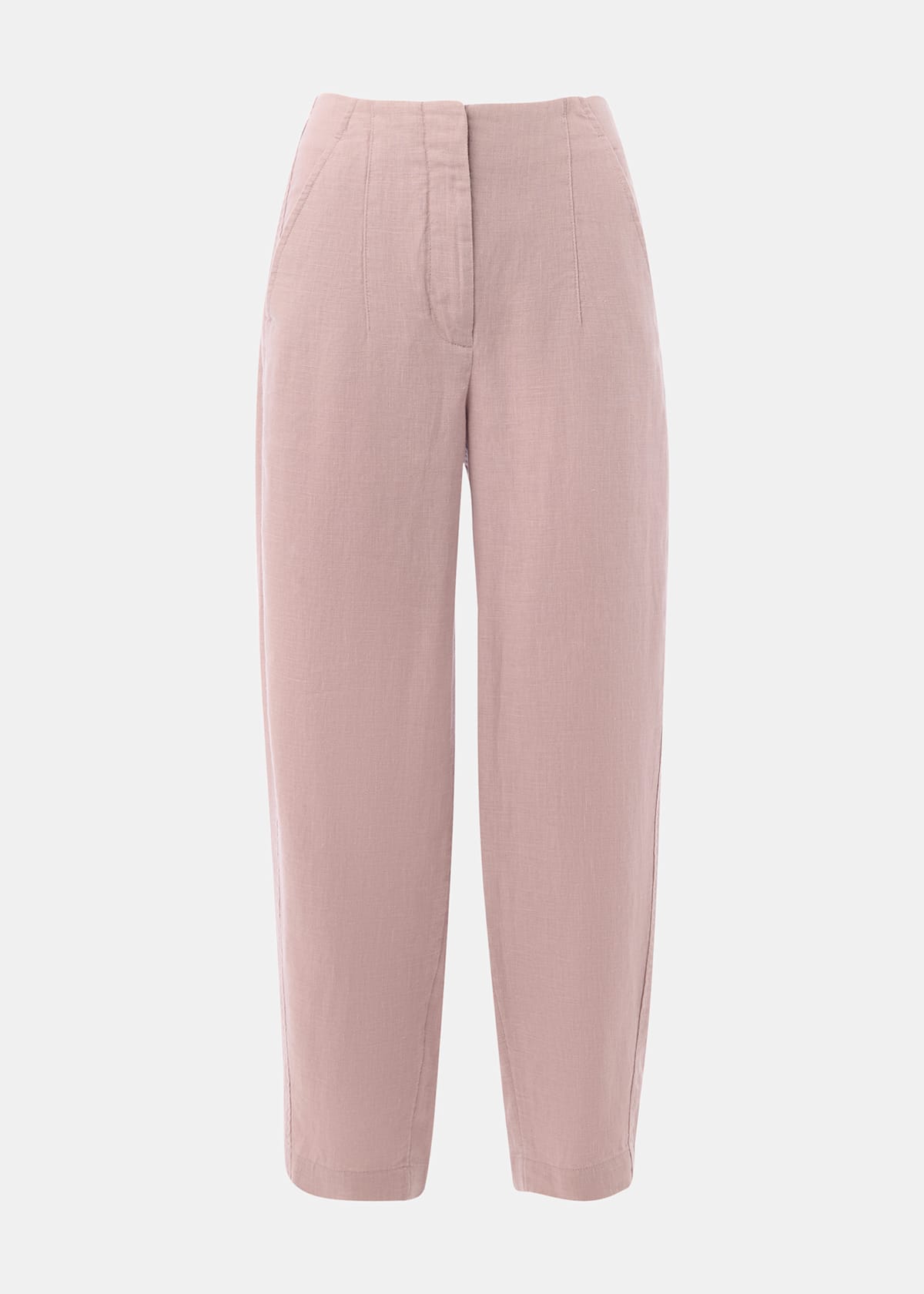 Dusty Pink Linen Barrel Leg Trouser