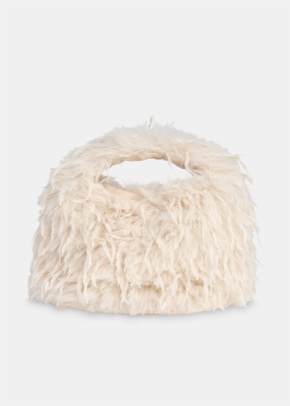 Taupe Luz Faux Feather Mini Bag