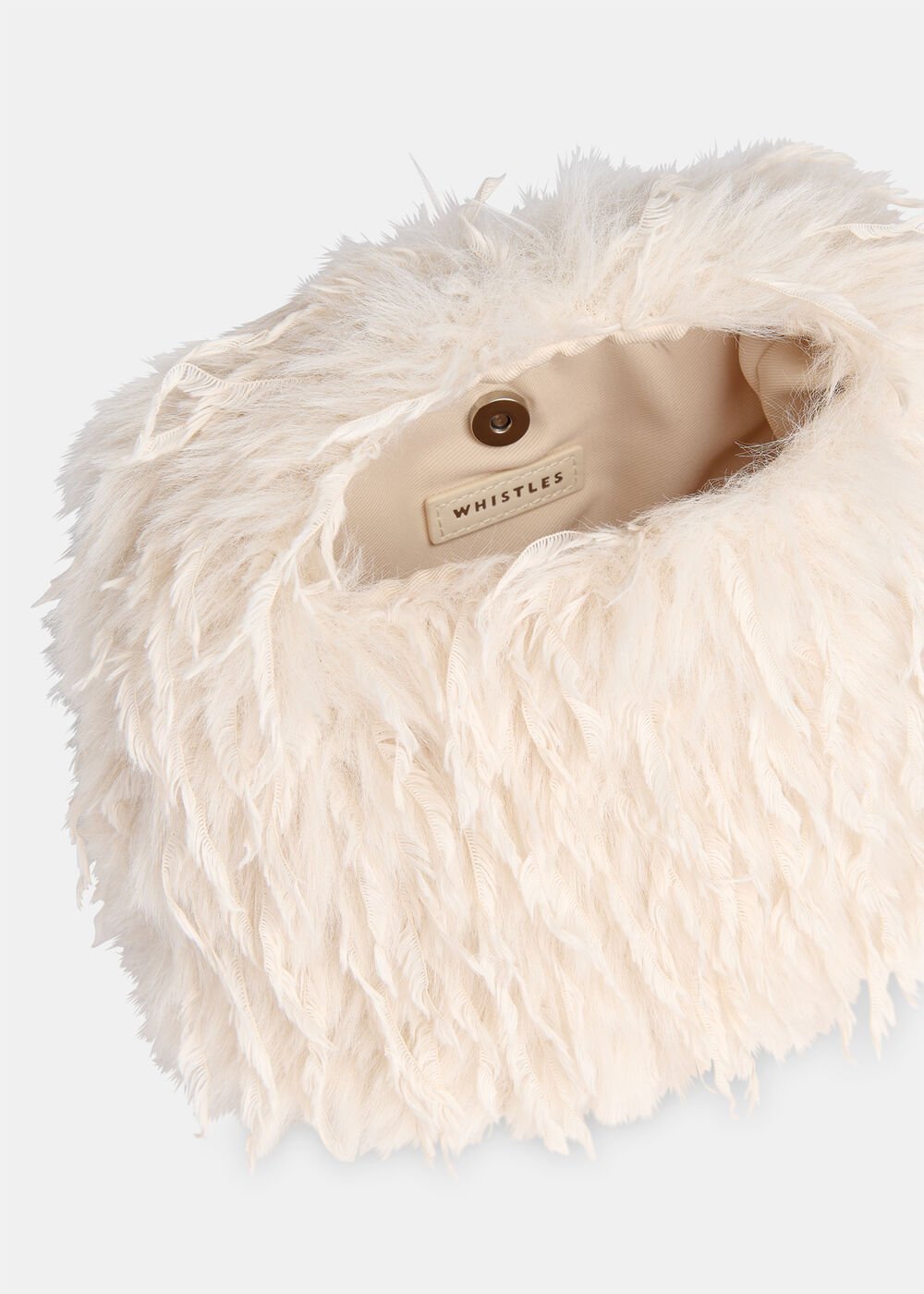 Taupe Luz Faux Feather Mini Bag