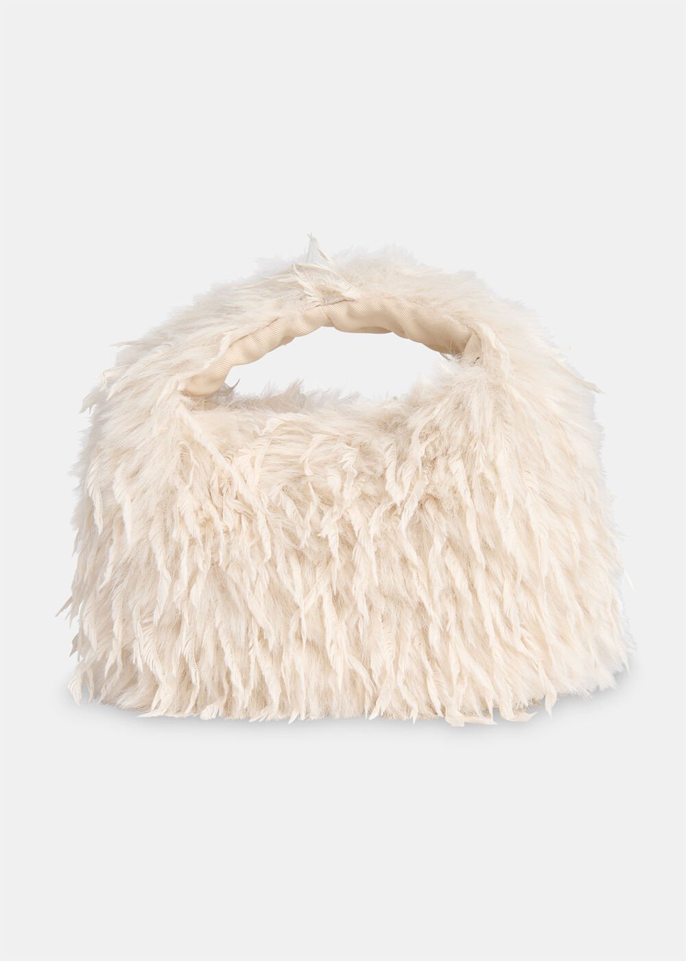 Taupe Luz Faux Feather Mini Bag