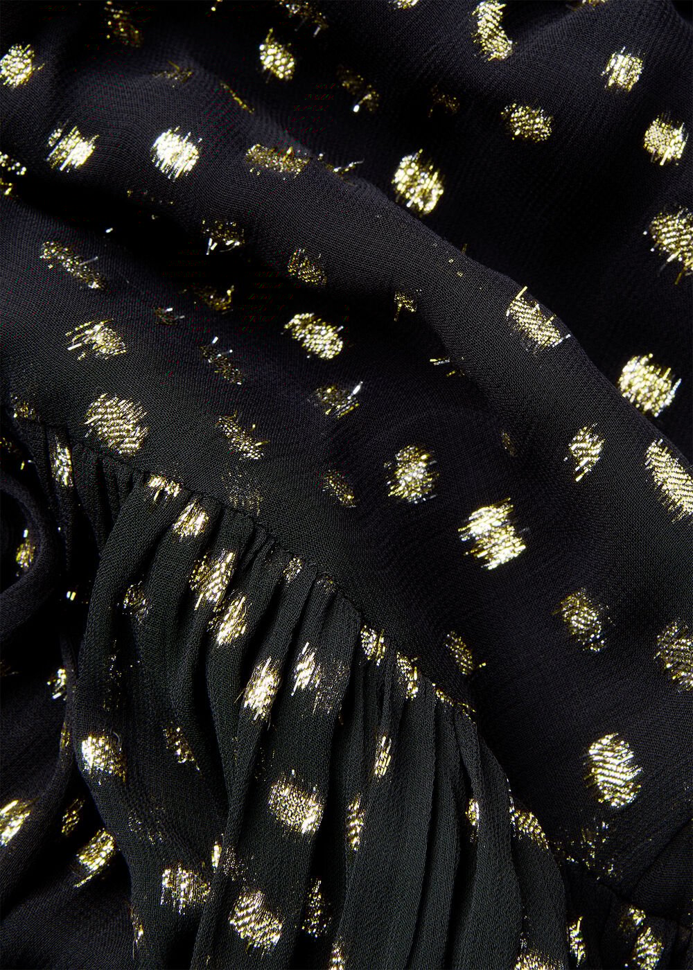 Black/Multi Metallic Dobby Ruffle Dress