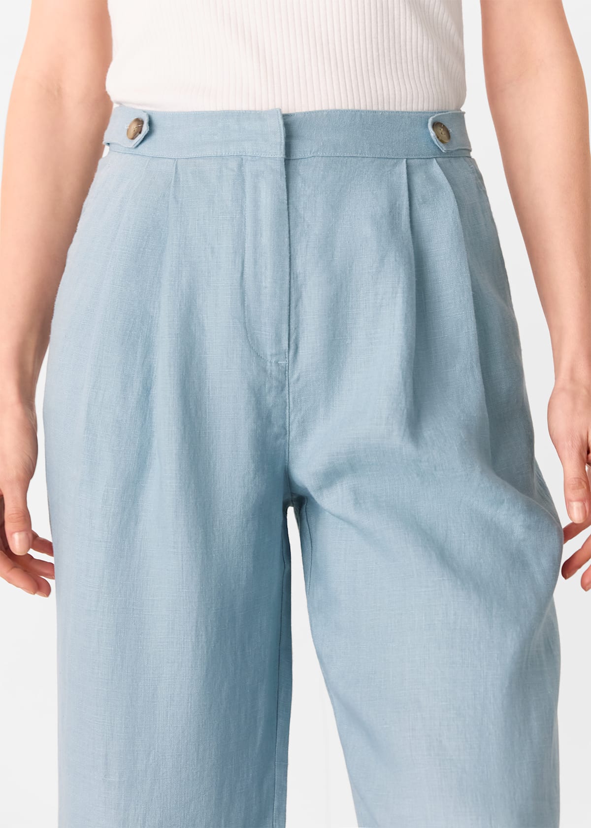 Pale Blue Millie Linen Trouser