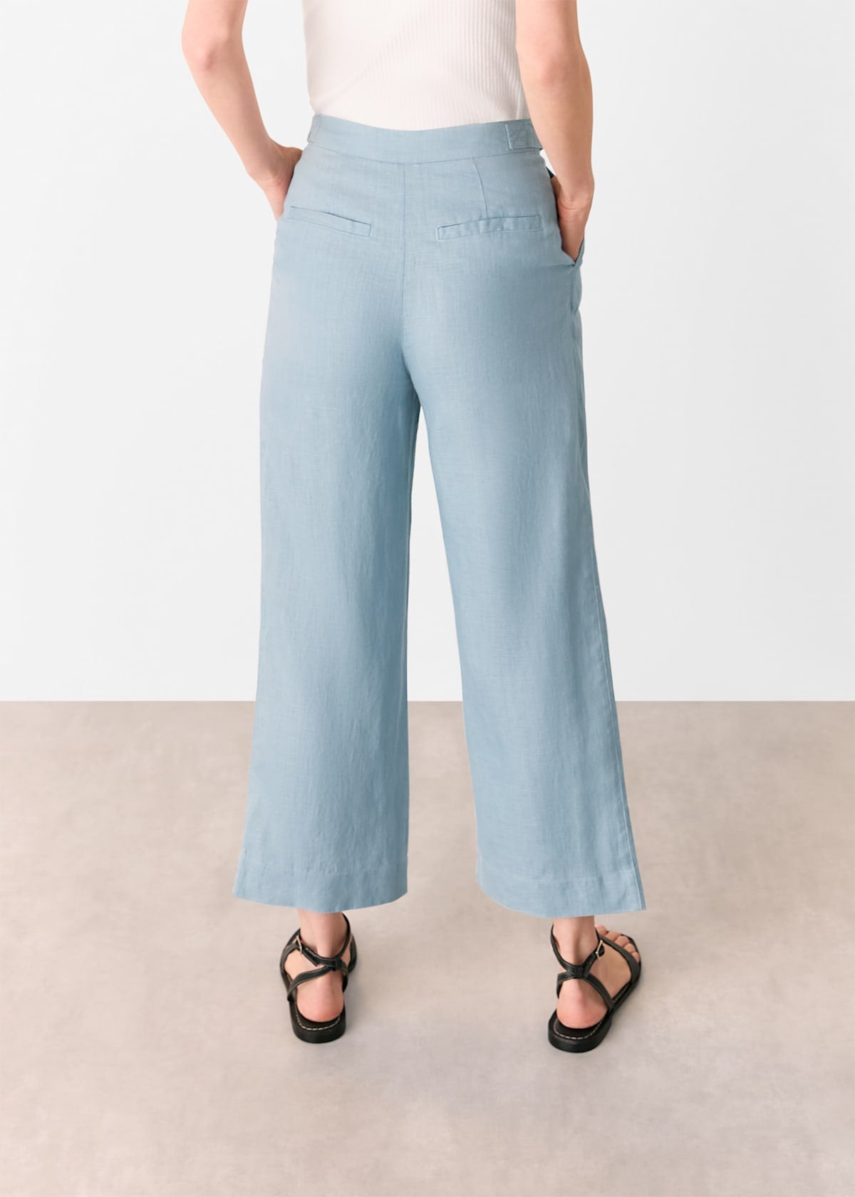 Pale Blue Millie Linen Trouser