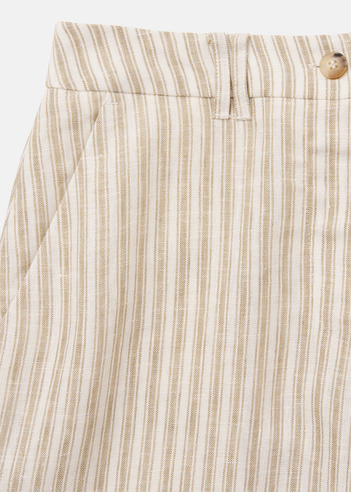Neutral Linen Stripe Trouser