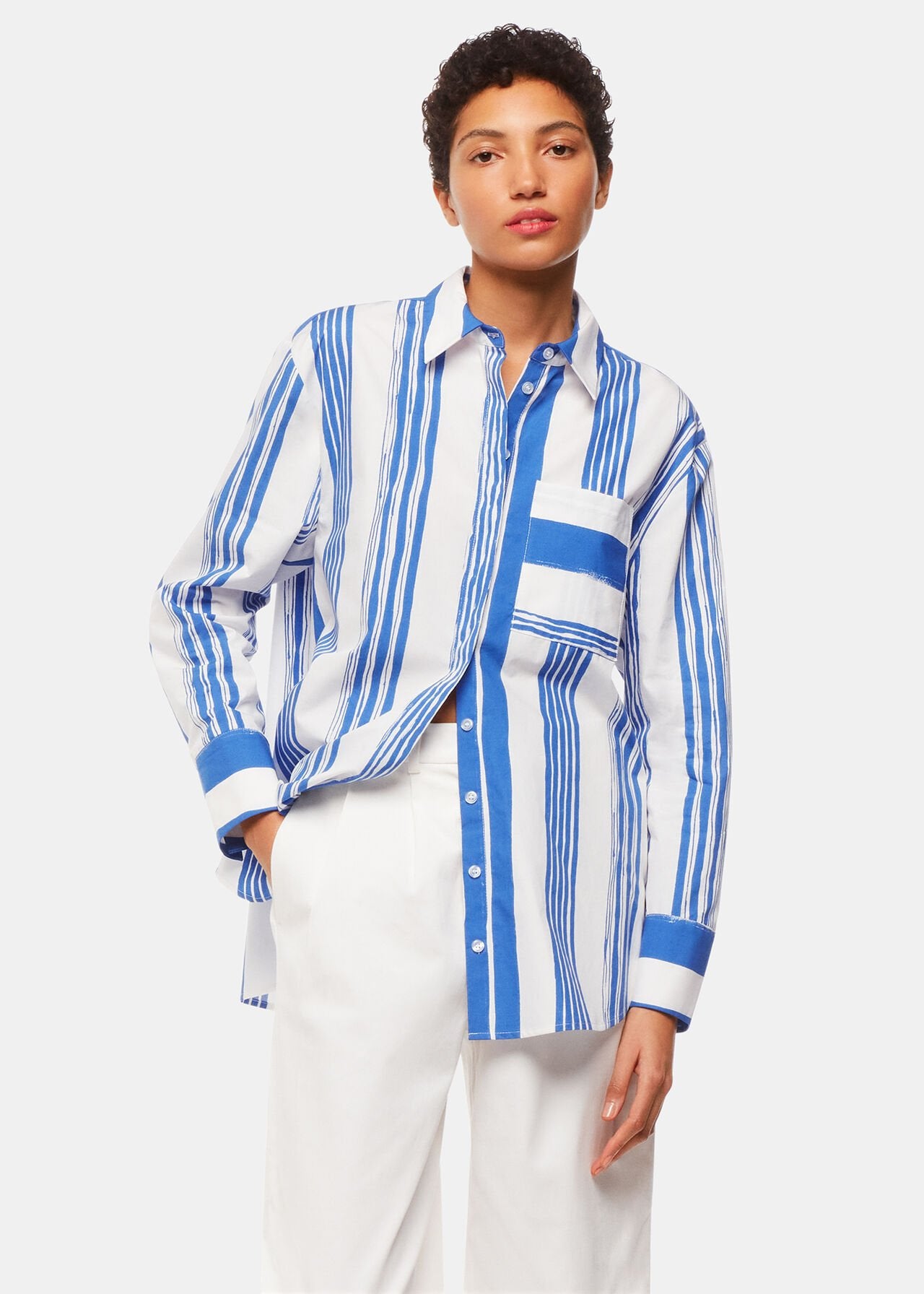 Painted striped oversized shirt