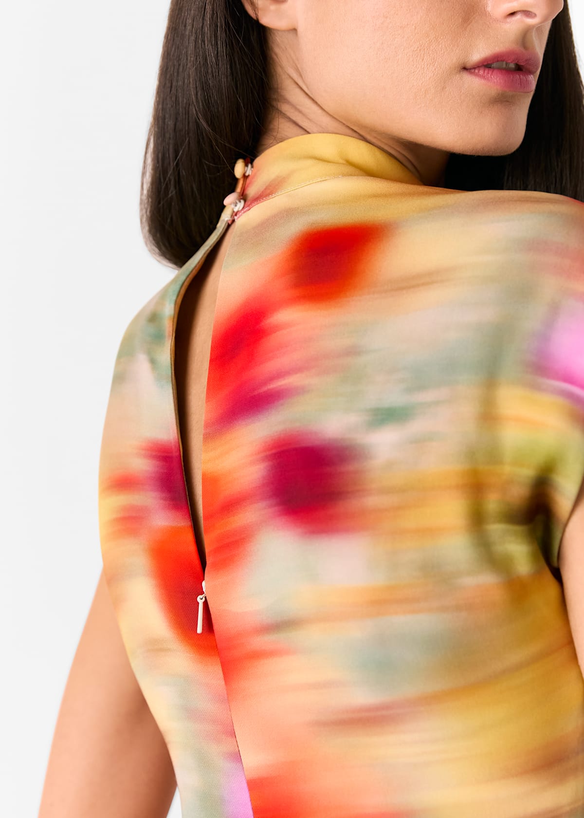 Multicolour Photographic Flower Midi Dress