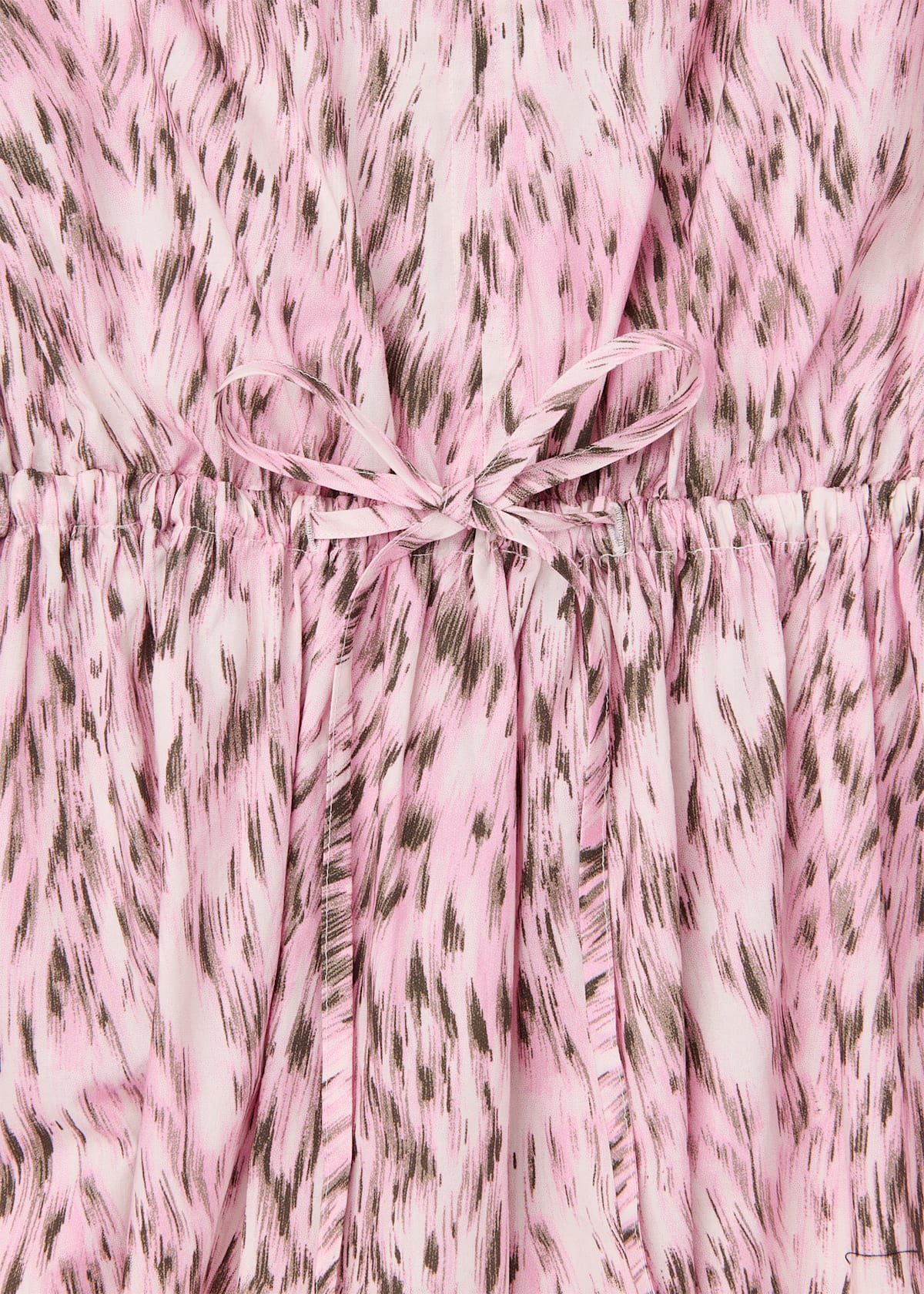 Pink/Multi Leopard Cotton Midi Dress