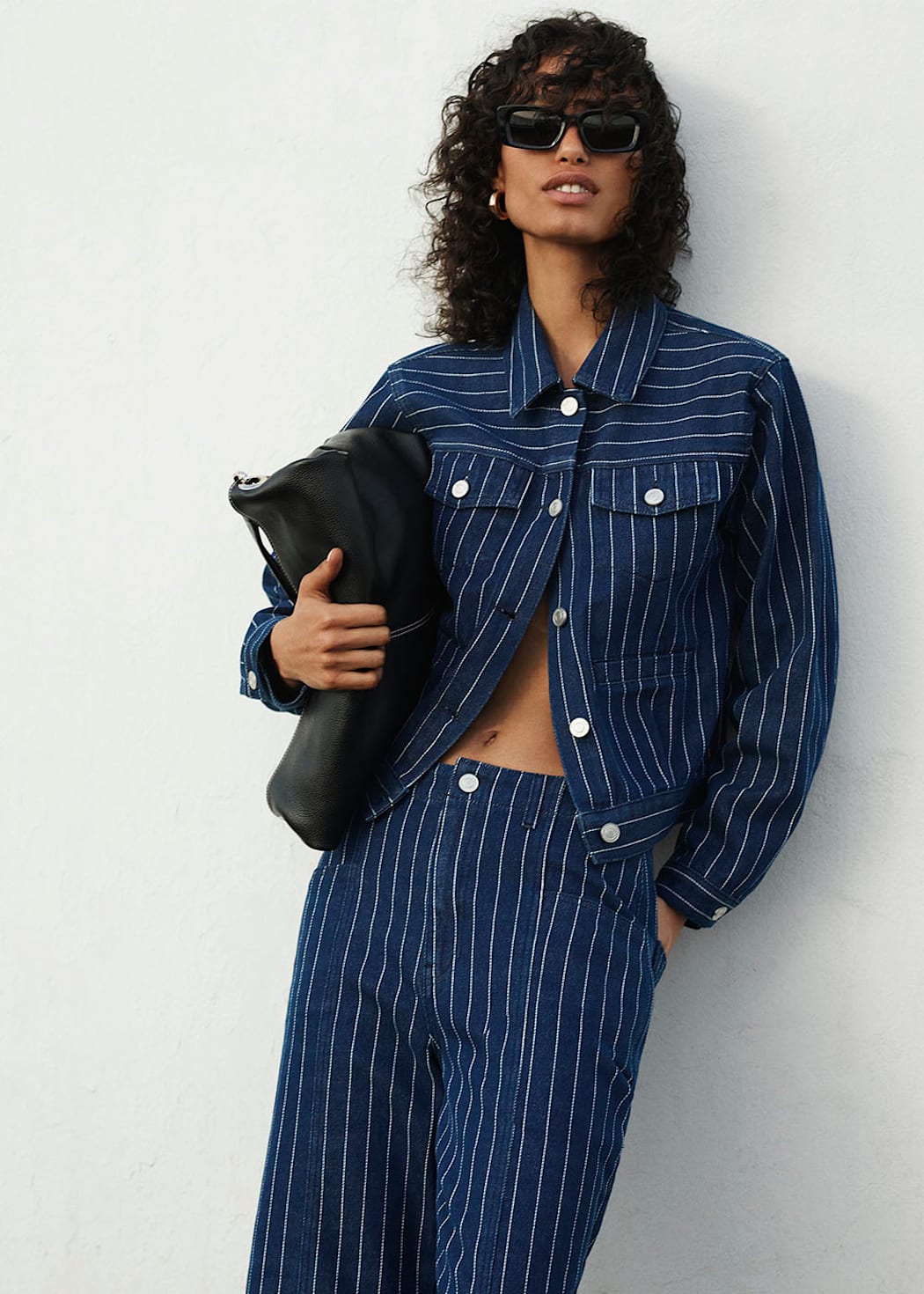 Navy/Multi Pinstripe Denim Jacket