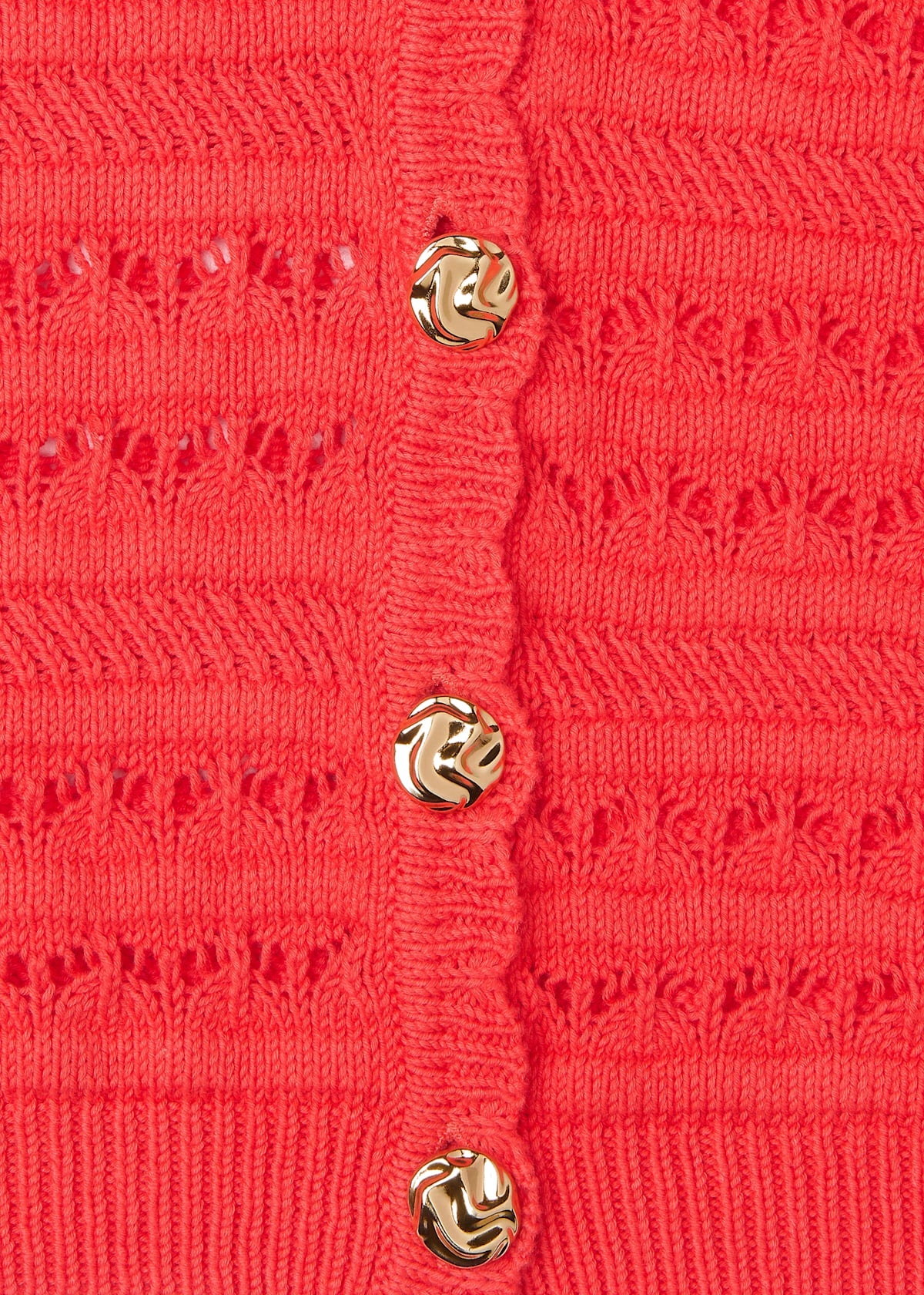 Red Pointelle Detail Tank Top