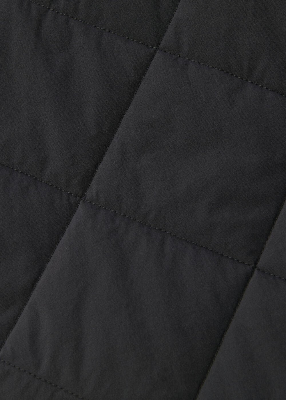 Black Quilted Cord Collar Coat