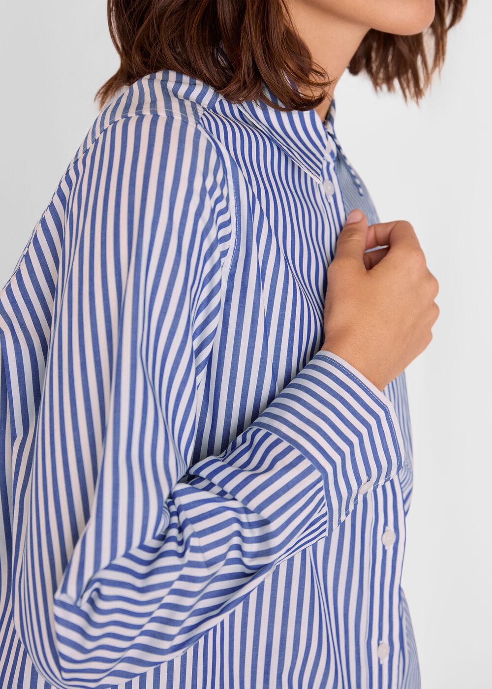Blue/White Relaxed Fit Stripe Shirt