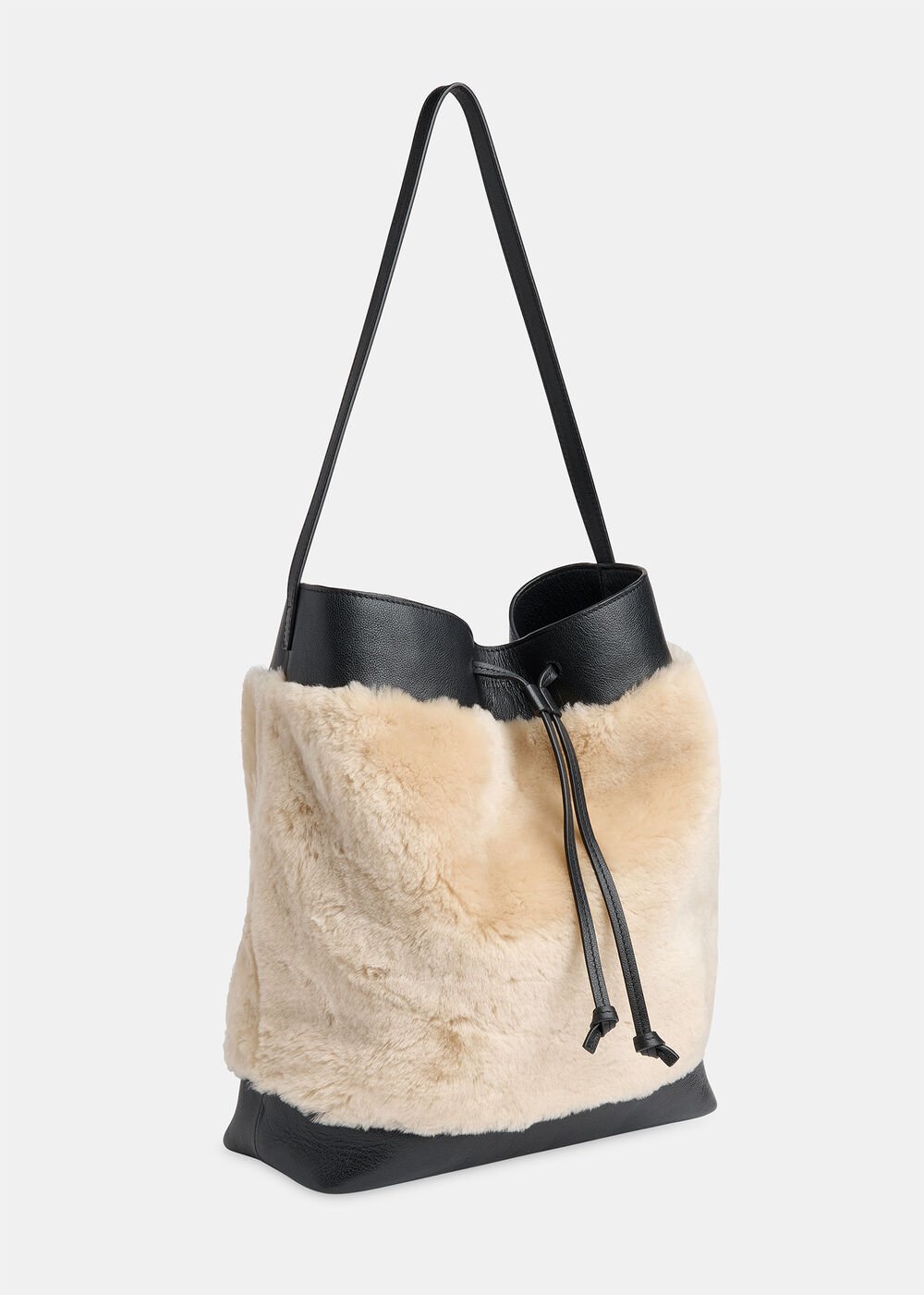 Cream/Multi Sasha Shearling Tote Bag