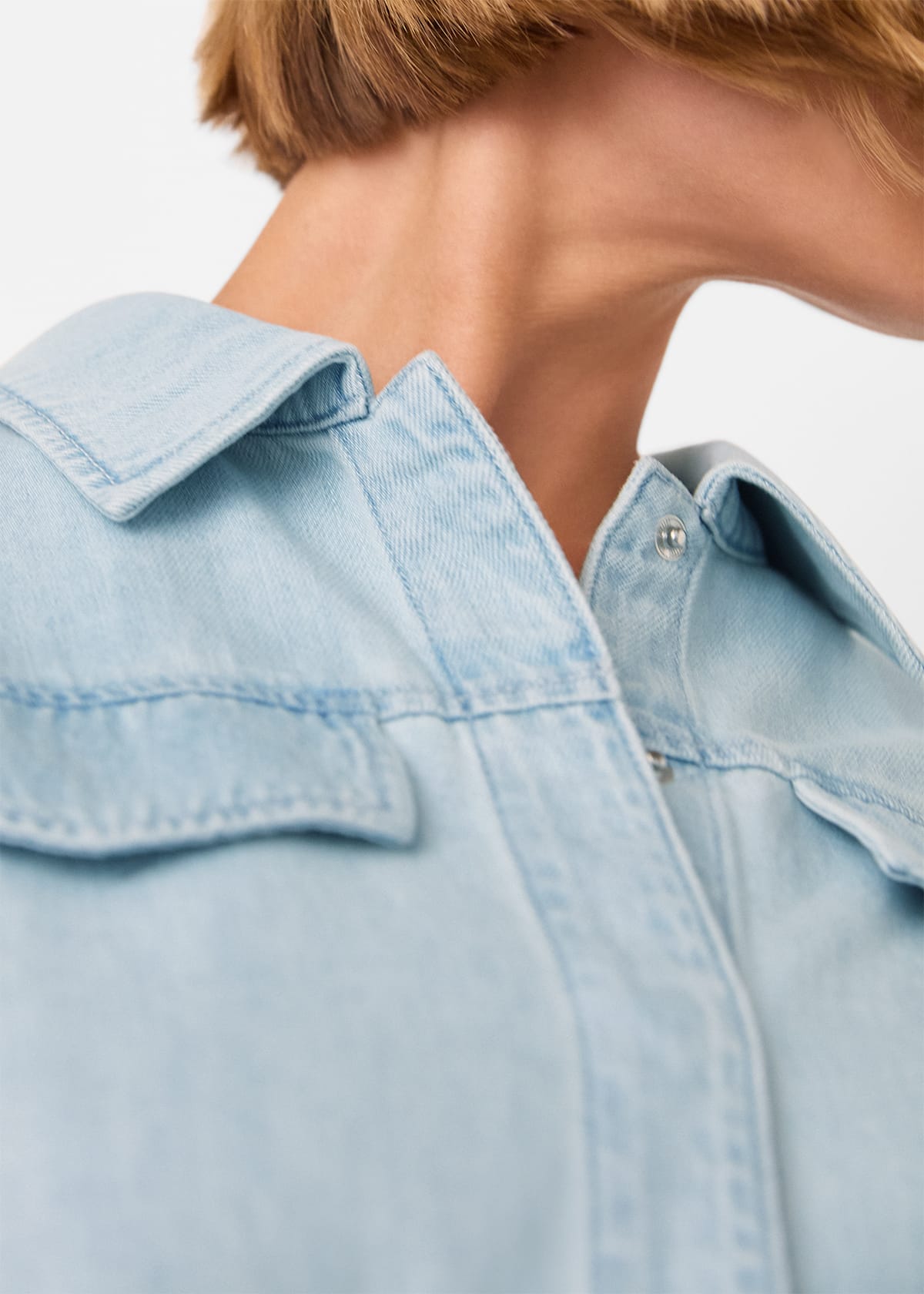 Denim Short Sleeve Utility Jumpsuit
