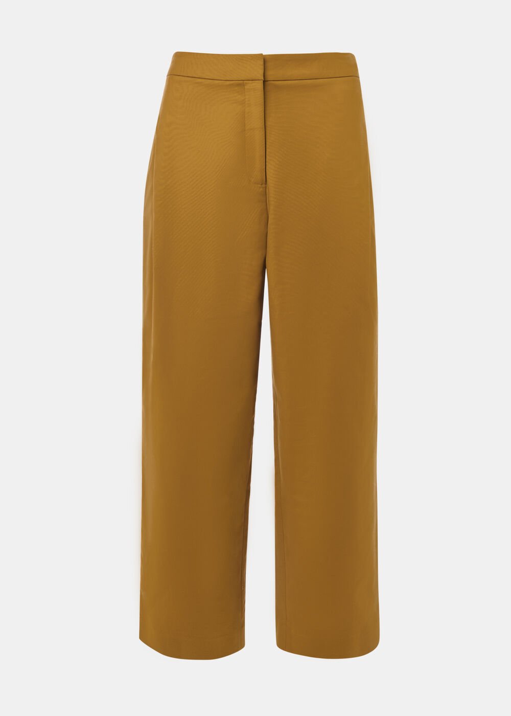 Camel Side Pleat Tapered Trouser