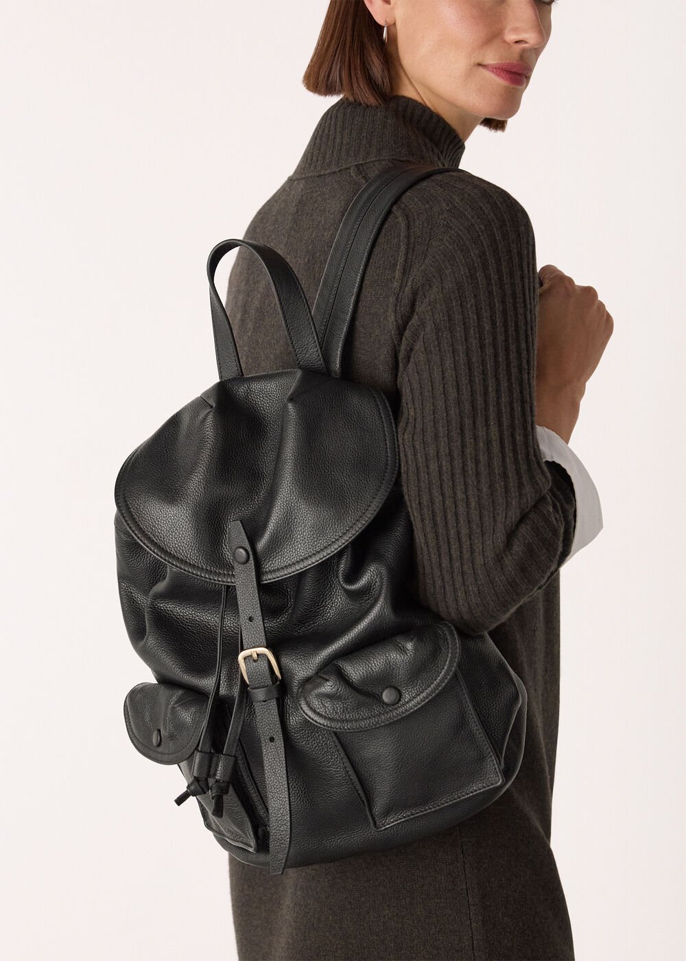 Black Sierra Pocket Detail Backpack