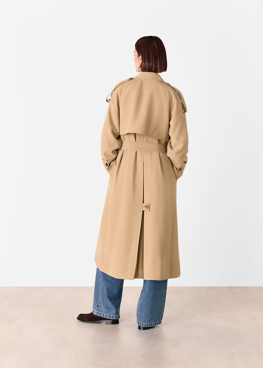 Neutral Soft Voluminous Trench Coat