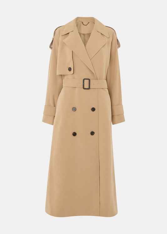 Neutral Soft Voluminous Trench Coat