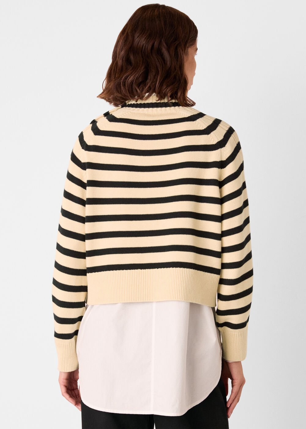 Ivory/Multi Stripe Detail Cotton Knit