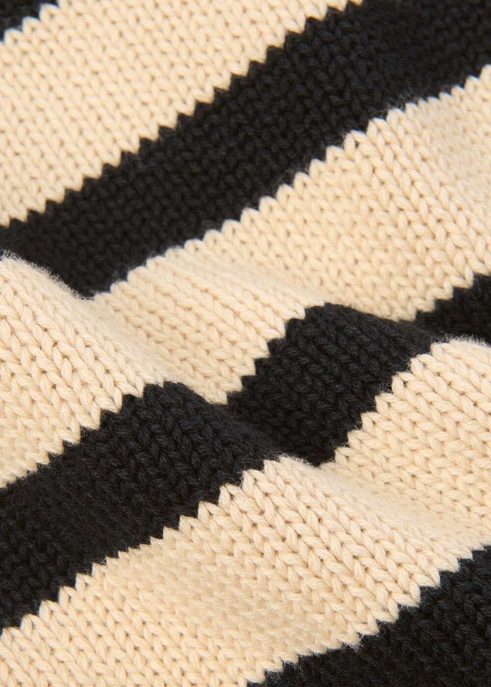 Ivory/Multi Stripe Detail Cotton Knit