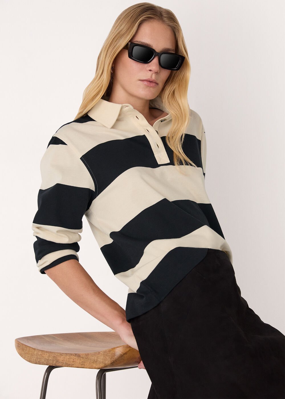 Ivory/Multi Stripe Polo Shirt